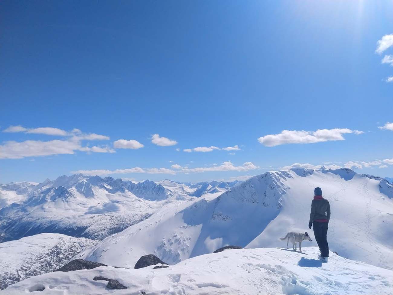 Toerskitocht tot op Feather Peak, met de adembenemende Whitepass - Foto Roel Goris