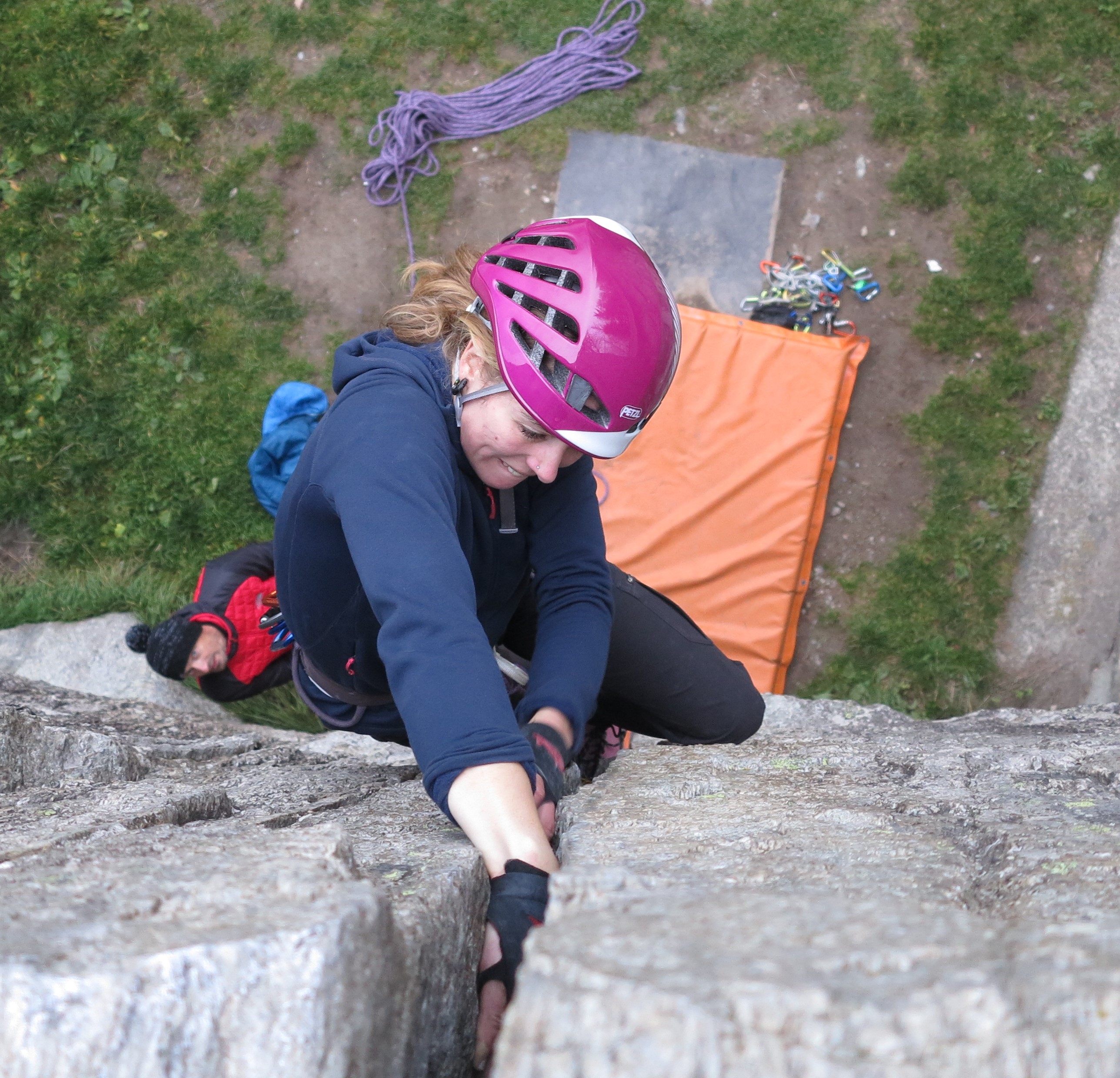 Crag climbing Ellen Barber